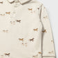 L/S Printed Polo, Horses, 2102