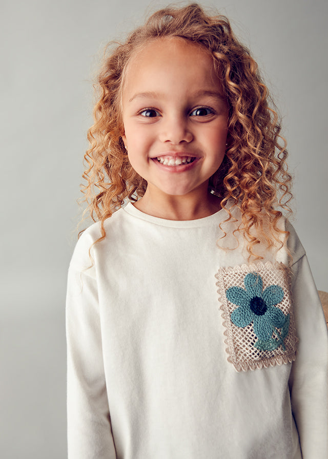 L/S Shirt, Crochet Pocket, 4004