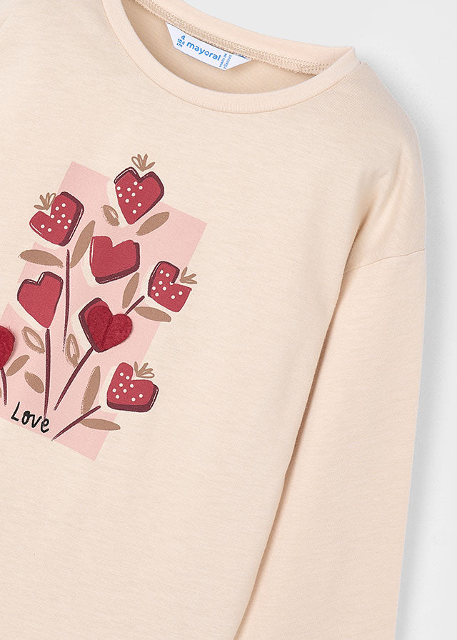 L/S Tee, Heart Bouquet, 4005