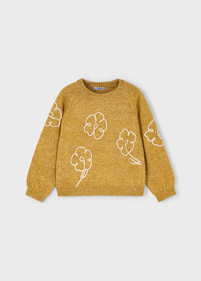 Flower Sweater, Mustard, 4308