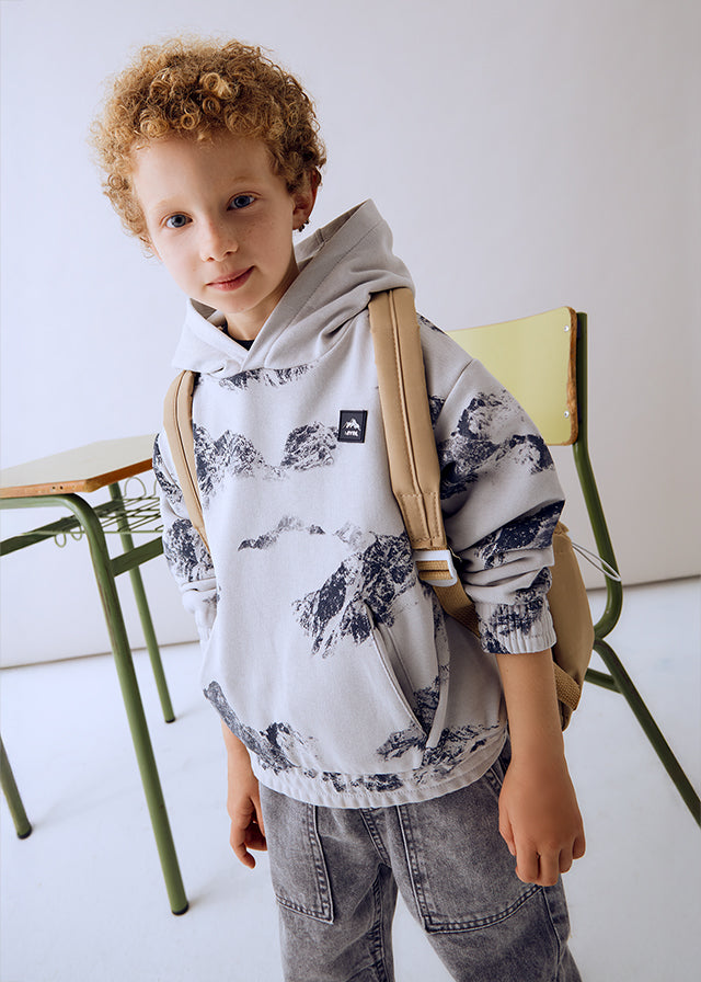 Mountain Print Hoodie, 4403