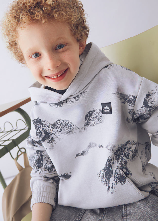 Mountain Print Hoodie, 4403