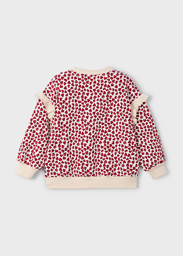 Ruffle Sleeve Pullover, Strawberries, 4433