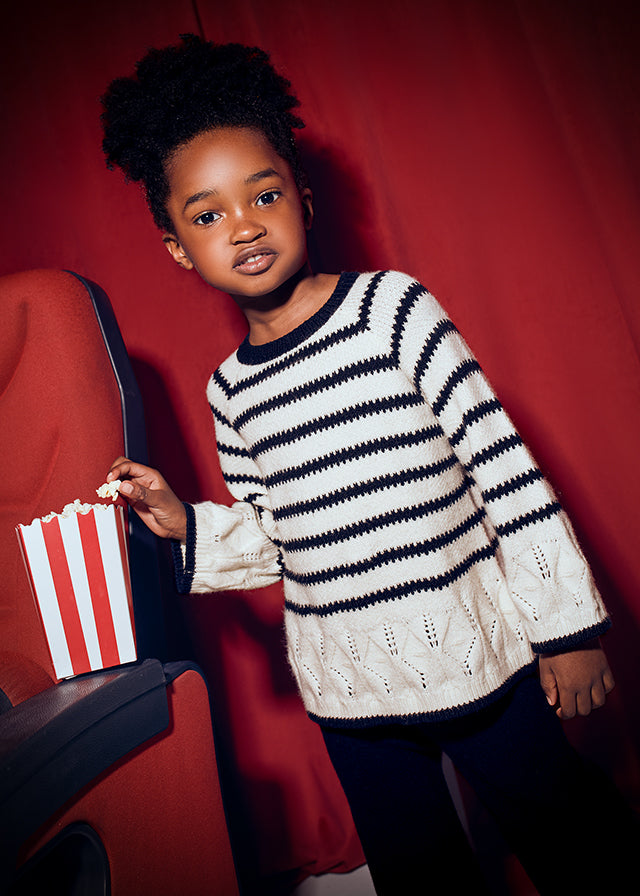 Black and White Striped Sweater, 4582