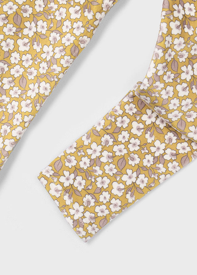 Printed Velvet Leggings, Yellow Floral, 4715
