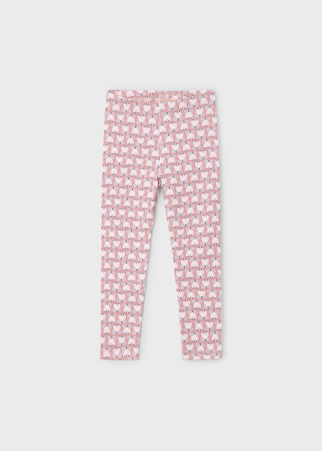 Printed Leggings, Pink Abstract Floral, 4716