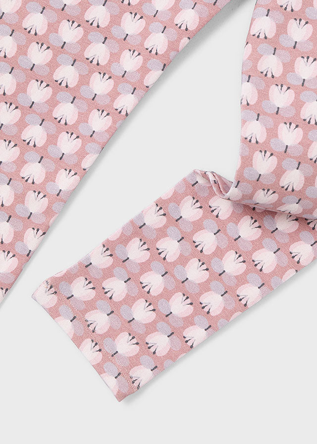 Printed Leggings, Pink Abstract Floral, 4716