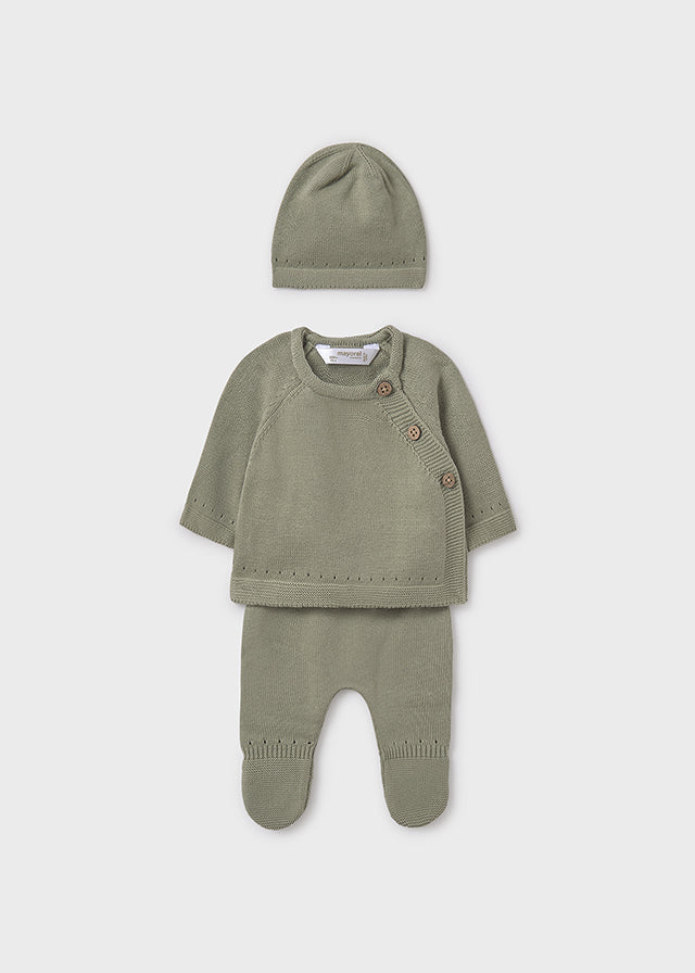 Knit Sweater and Hat Set, Sage, 9981