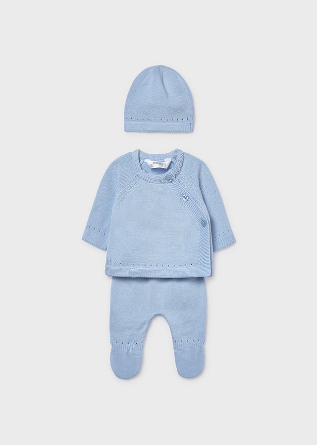Knit Sweater and Hat Set, Sky, 9981