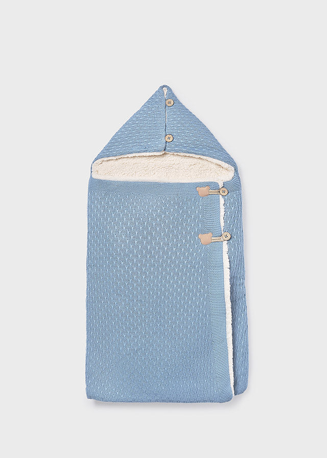 Hooded Stroller Blanket, Bluebell, 9999