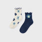 2-Pack Blue Flower Socks, 10054