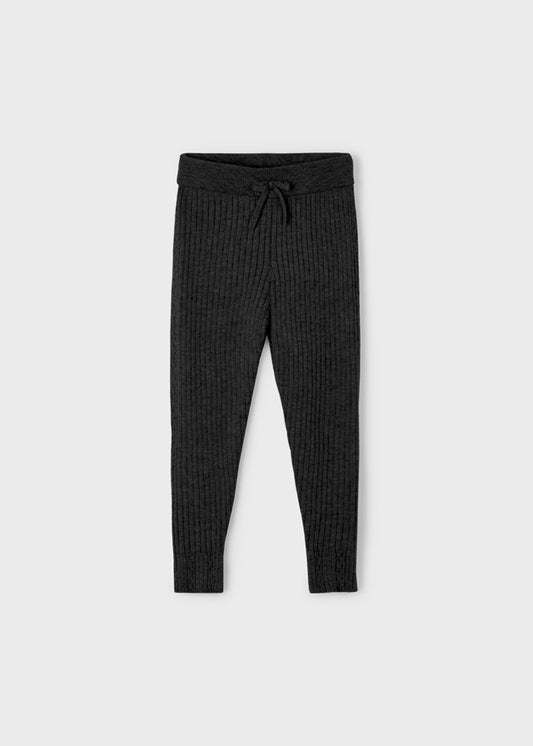 Rib Knit Leggings, Black, 10059