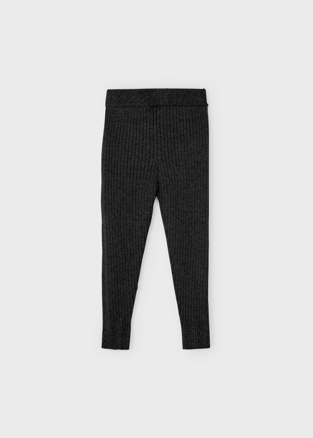 Rib Knit Leggings, Black, 10059