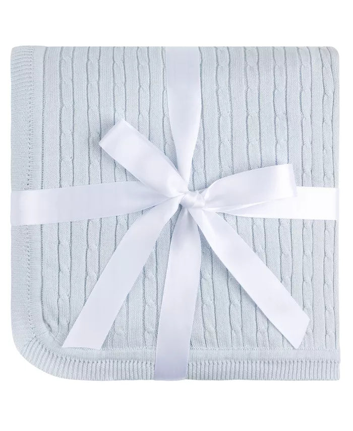 Cable Knit Blanket, Blue