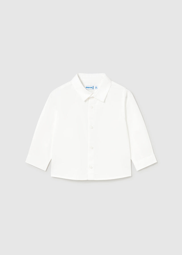 L/S Button Up Shirt, White, 124
