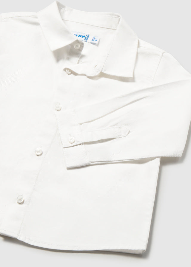 L/S Button Up Shirt, White, 124