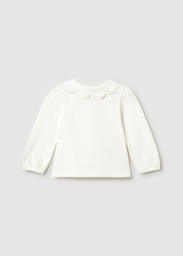 L/S Polo w/Wave Collar, Champagne Stitching, 2114
