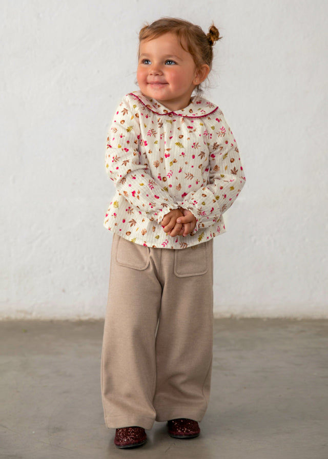 L/S Woven Blouse, Fall Print, 2115