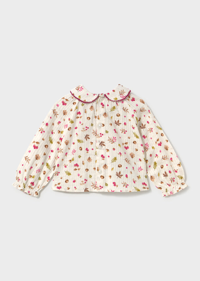 L/S Woven Blouse, Fall Print, 2115