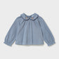 L/S Woven Blouse w/Embroidered Collar, 2115