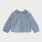 L/S Woven Blouse w/Embroidered Collar, 2115