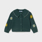 Embroidered Cardigan, Green, 2306