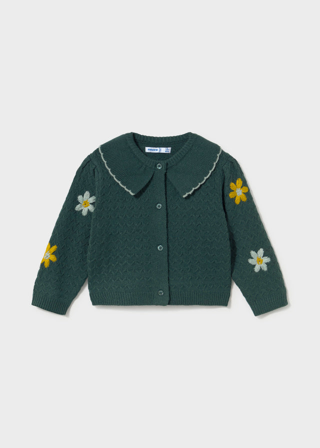Embroidered Cardigan, Green, 2306