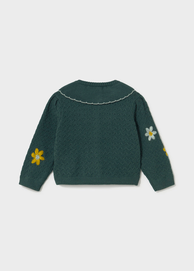 Embroidered Cardigan, Green, 2306