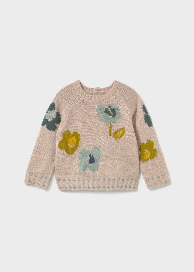 Knit Sweater, Oatmeal Floral, 2384