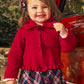 Faux Fur Collar Cardigan, Red, 2386