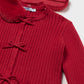 Faux Fur Collar Cardigan, Red, 2386