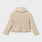 Faux Fur Collar Cardigan, Cream, 2386