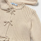 Faux Fur Collar Cardigan, Cream, 2386