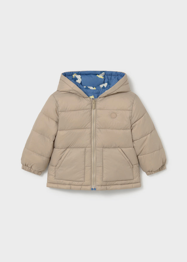 Reversible Hooded Puffy Coat, Racecars, 2421