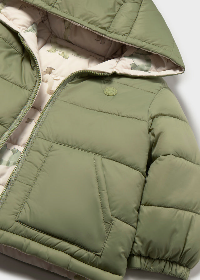 Reversible Hooded Puffy Coat, Dinosaurs, 2421