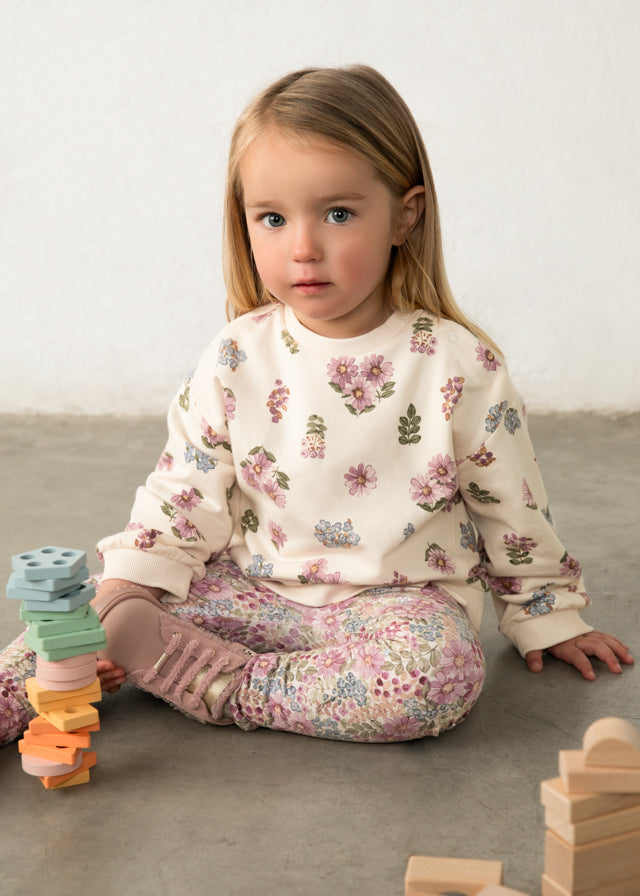 Floral Printed Crewneck Sweatshirt, 22433