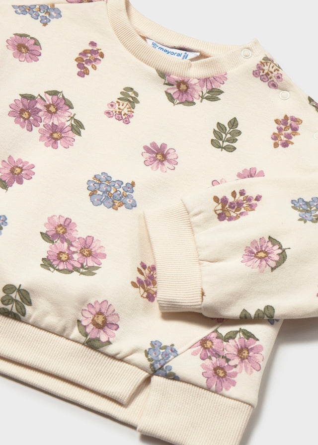 Floral Printed Crewneck Sweatshirt, 22433