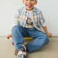 L/S Plaid Shirt, Rain, 4102