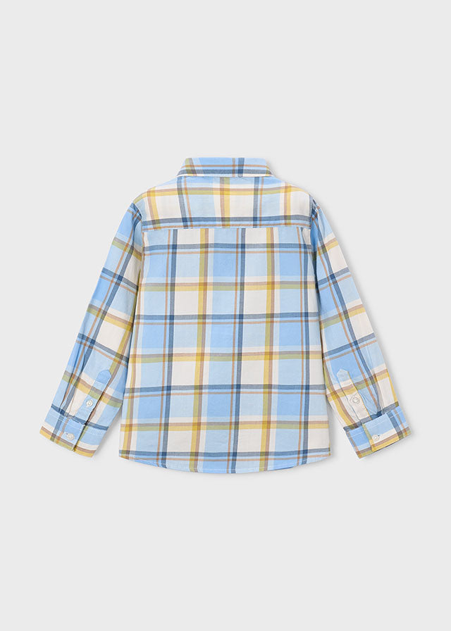 L/S Plaid Shirt, Rain, 4102