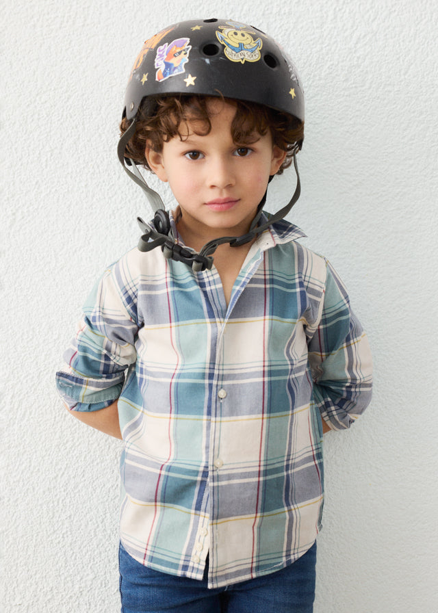 L/S Plaid Shirt, Lake, 4102