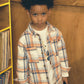 Fleece Lined Shirt, Orange/Blue Plaid, 4142