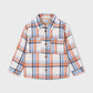 Fleece Lined Shirt, Orange/Blue Plaid, 4142