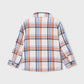 Fleece Lined Shirt, Orange/Blue Plaid, 4142