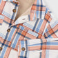 Fleece Lined Shirt, Orange/Blue Plaid, 4142