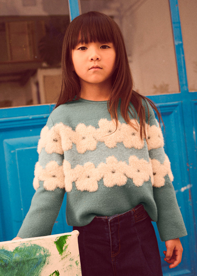 Flower Sweater, Green, 4317