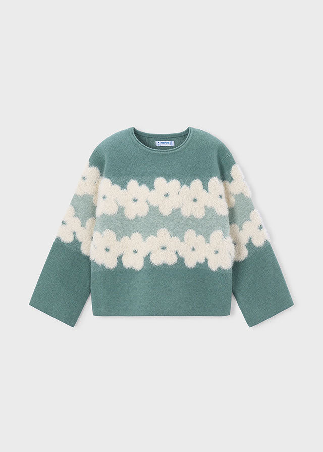 Flower Sweater, Green, 4317