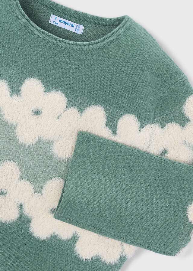Flower Sweater, Green, 4317