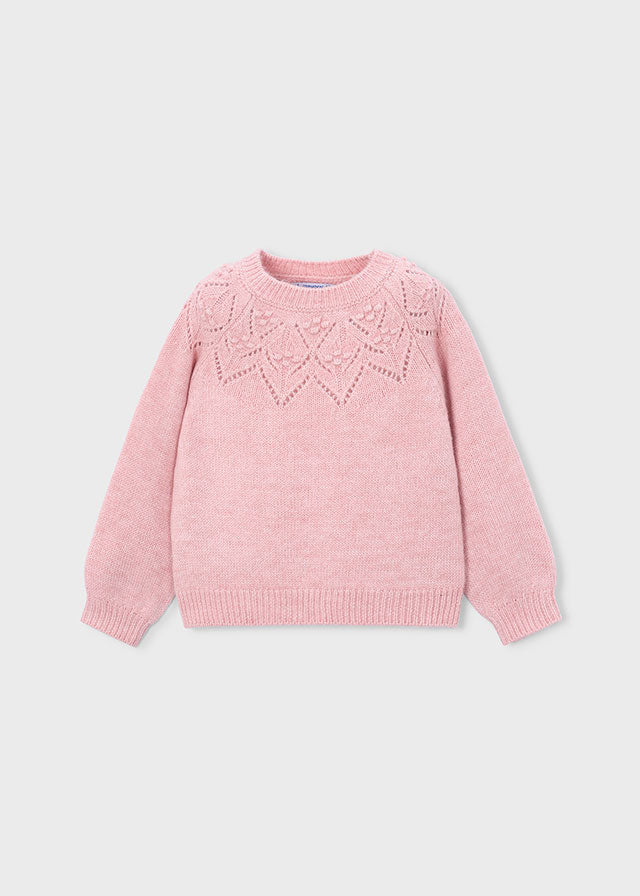 Knit Openwork Sweater, Orchid, 4318