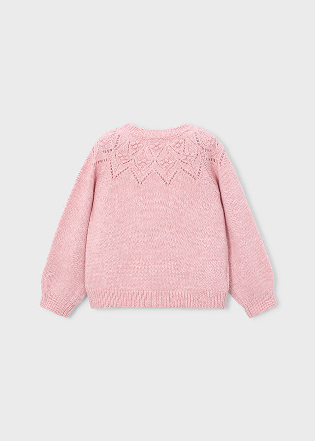 Knit Openwork Sweater, Orchid, 4318