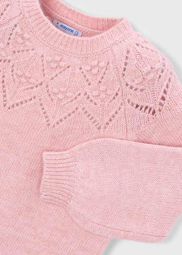 Knit Openwork Sweater, Orchid, 4318